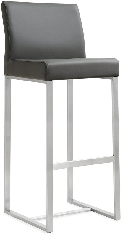 Denmark Performance Vegan Leather Stool with Silver Base - Set of 2