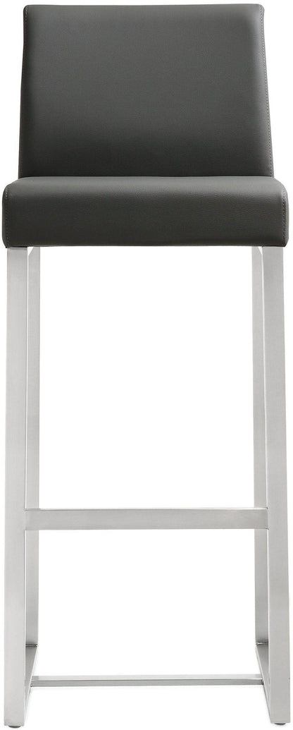 Denmark Performance Vegan Leather Stool with Silver Base - Set of 2