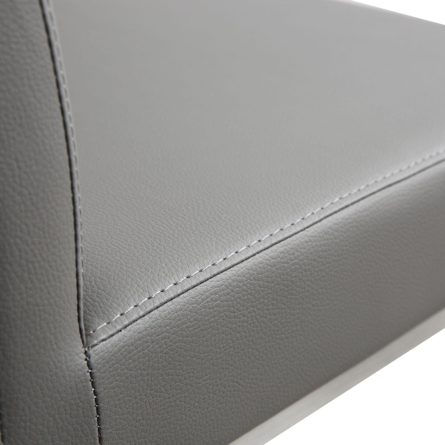 Denmark Performance Vegan Leather Stool with Silver Base - Set of 2