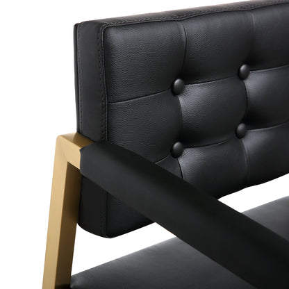 Director Performance Vegan Leather Stool with Gold Base