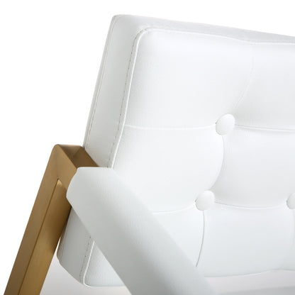 Director Performance Vegan Leather Stool with Gold Base
