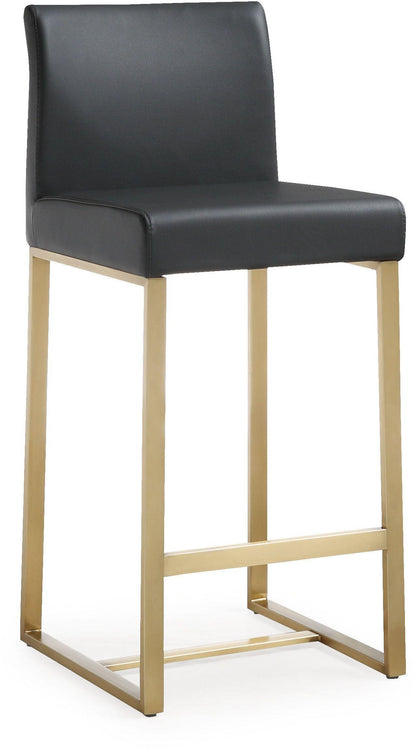 Denmark Performance Vegan Leather Stool with Gold Base - Set of 2