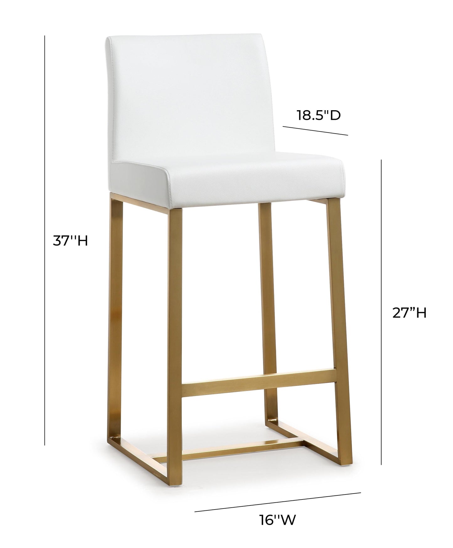 Denmark Performance Vegan Leather Stool with Gold Base - Set of 2