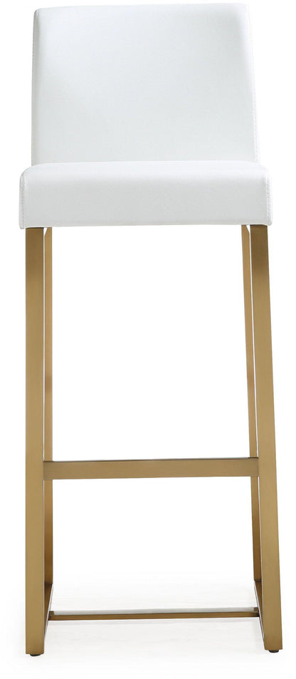 Denmark Performance Vegan Leather Stool with Gold Base - Set of 2