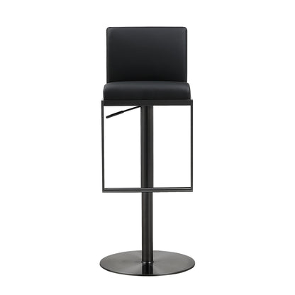 Amalfi Black Performance Vegan Leather on Black Stool