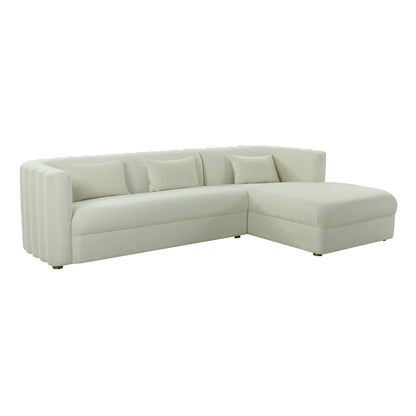 Callie 2-Piece Performance Velvet L-Shaped Sectional - Cream / RAF