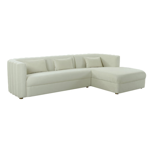 Callie 2-Piece Performance Velvet L-Shaped Sectional - Cream / RAF