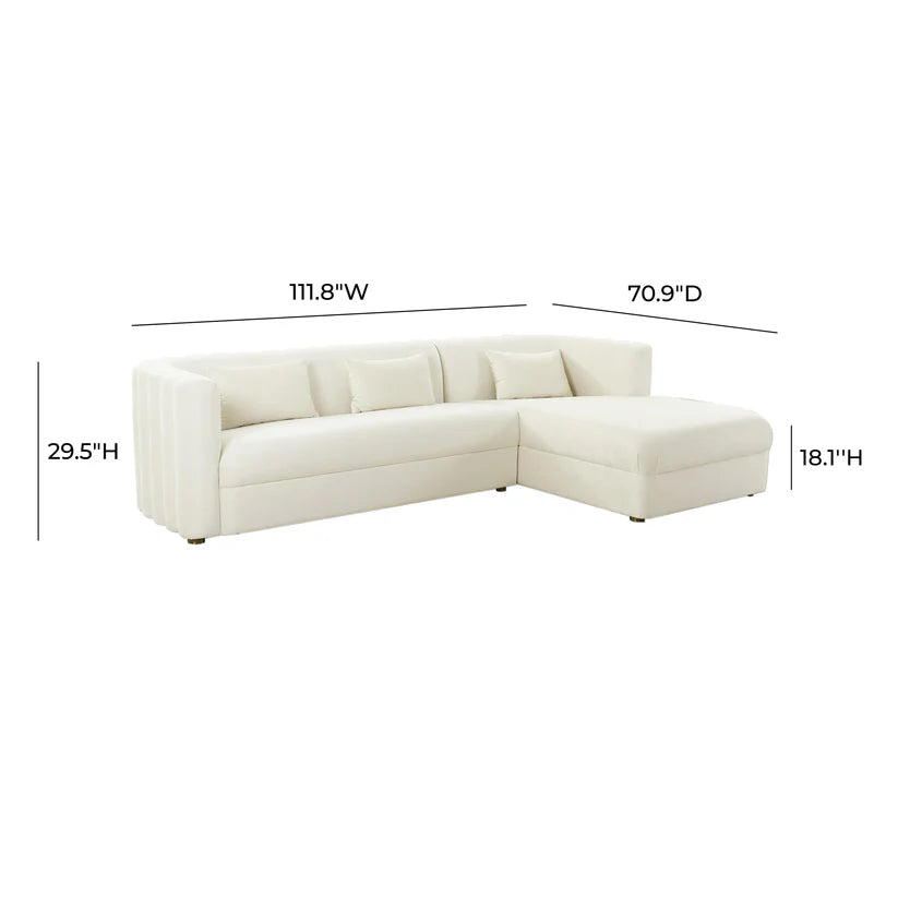 Callie 2-Piece Velvet L-Shaped Sectional LAF