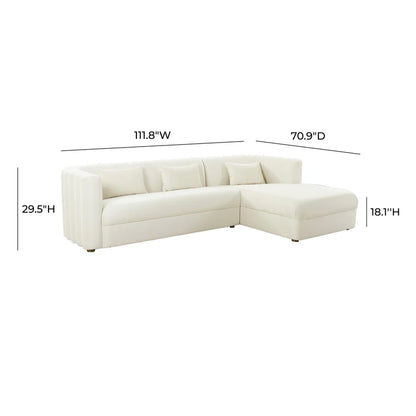 Callie 2-Piece Velvet L-Shaped Sectional LAF