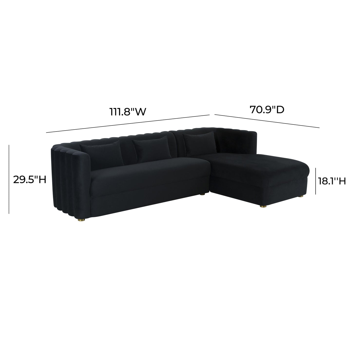 Callie 2-Piece Performance Velvet L-Shaped Sectional