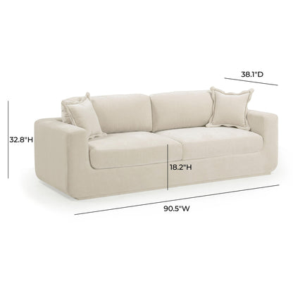 Miri 90.5" Upcycled Contract-Grade Washed Velvet Sofa