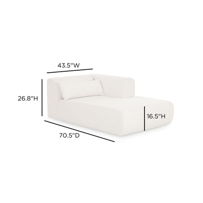 Tarra Cream Performance Chenille Modular Chaise