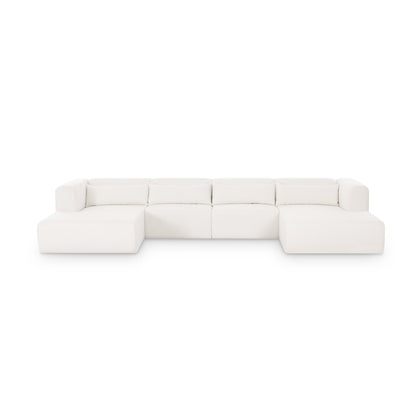 Tarra 4-Piece Cream Performance Chenille Modular U-Sectional - Default Variant