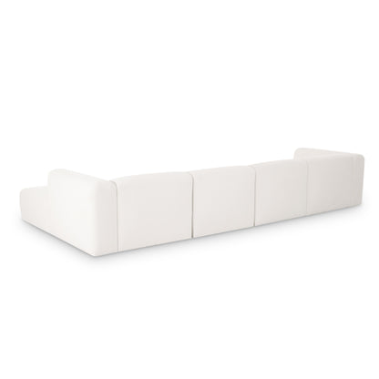 Tarra 4-Piece Cream Performance Chenille Modular U-Sectional