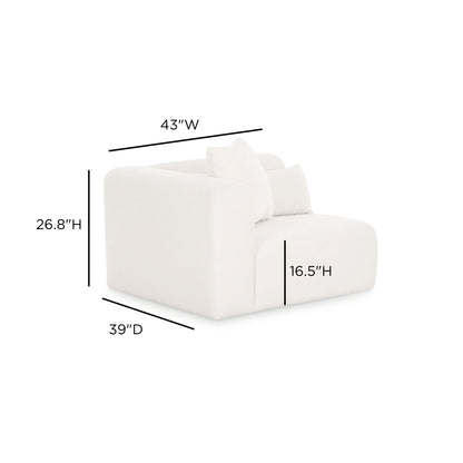 Tarra Cream Performance Chenille Modular Corner Chair