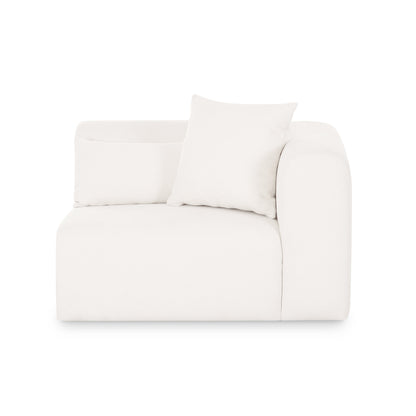 Tarra Cream Performance Chenille Modular Corner Chair - RAF