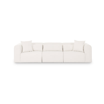 Tarra 118" Cream Performance Chenille Modular Sofa - Default Variant