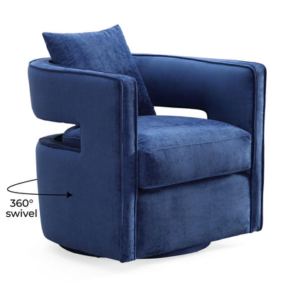 Kennedy Performance Velvet Swivel Accent Chair