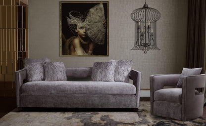Kennedy Performance Velvet Swivel Accent Chair