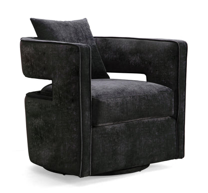 Kennedy Performance Velvet Swivel Accent Chair