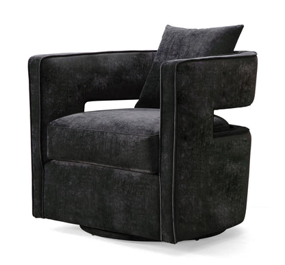Kennedy Performance Velvet Swivel Accent Chair