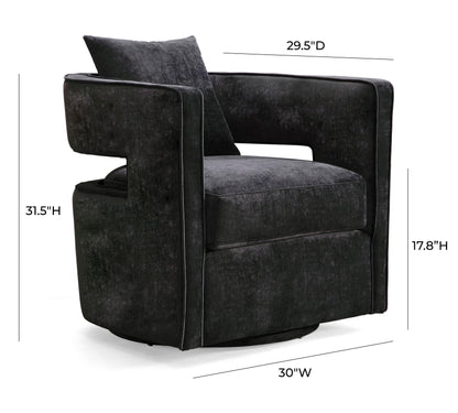 Kennedy Performance Velvet Swivel Accent Chair