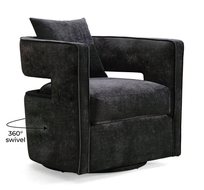 Kennedy Performance Velvet Swivel Accent Chair