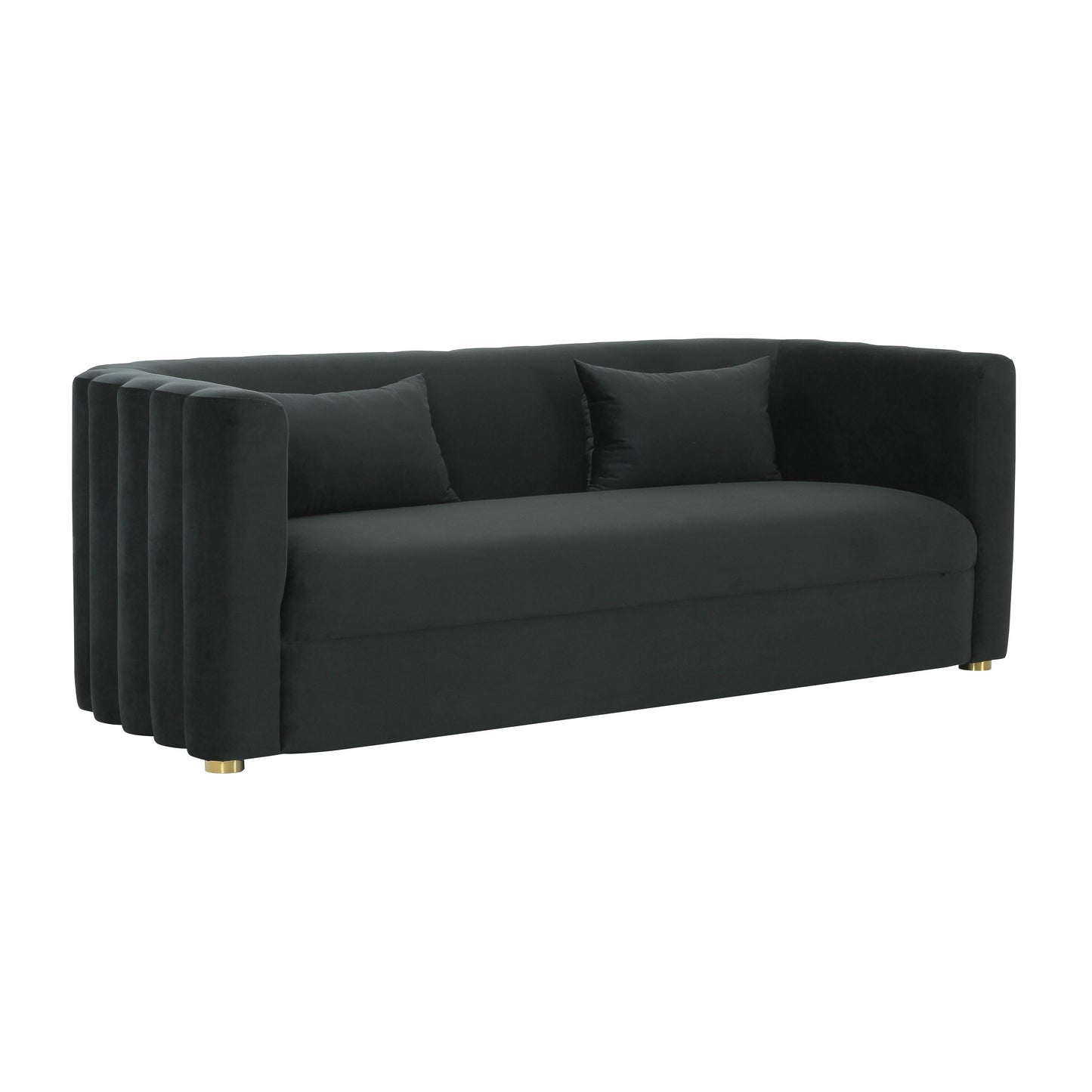 Callie 84" Performance Velvet Sofa - Black
