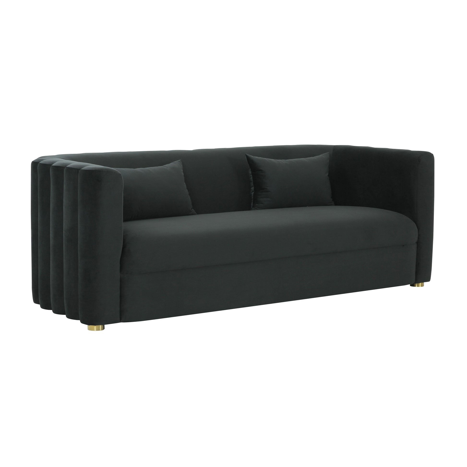 Callie 84" Performance Velvet Sofa - Black