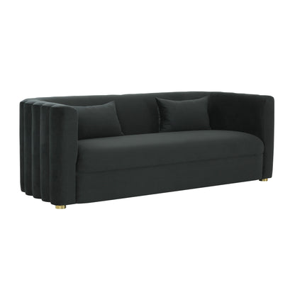 Callie 84" Performance Velvet Sofa - Black