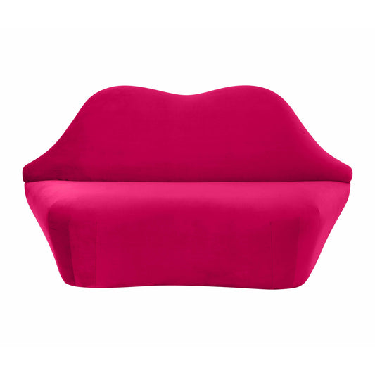 Lips 68" Performance Velvet Settee - Pink