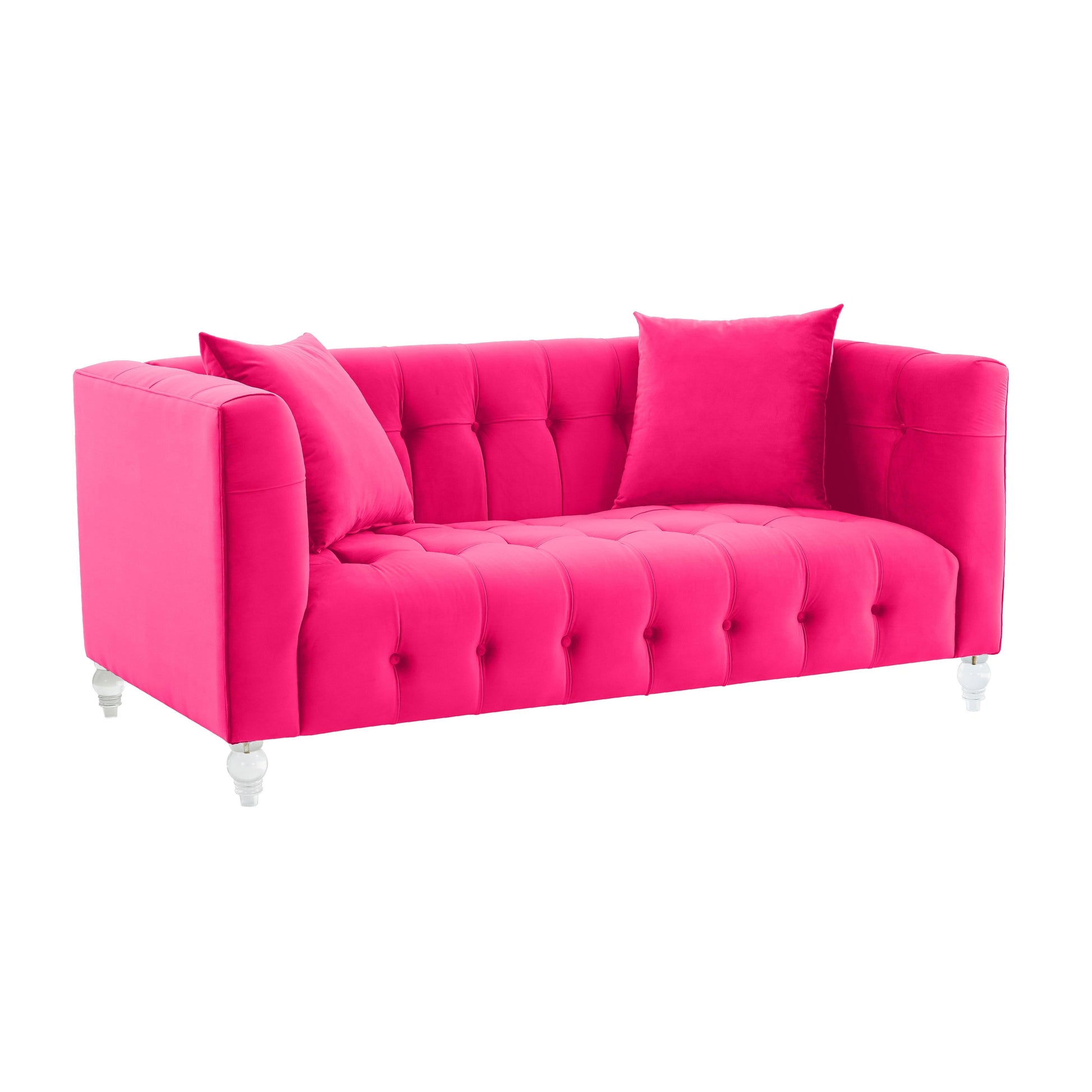 Bea 66" Hot Pink Performance Velvet Loveseat - Default Variant