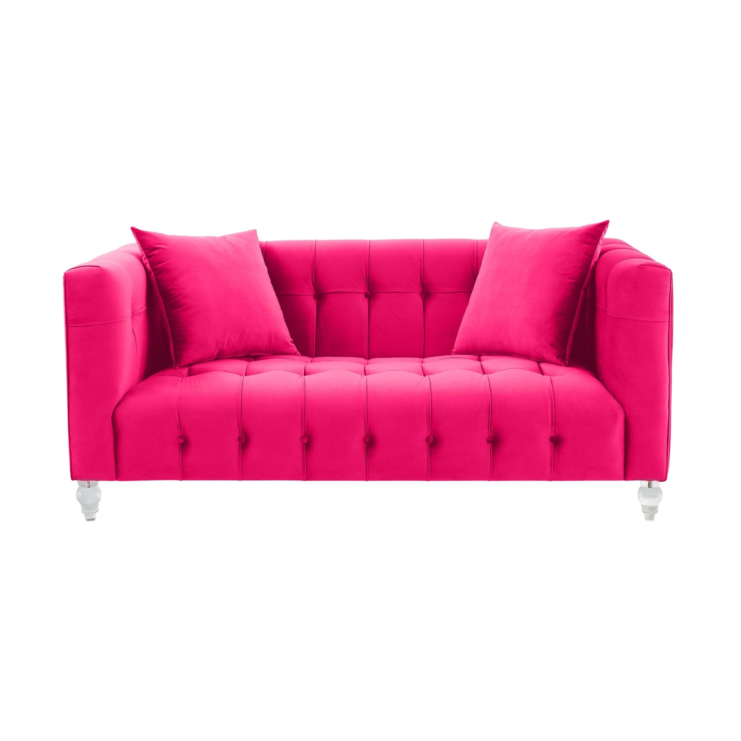 Bea 66" Hot Pink Performance Velvet Loveseat