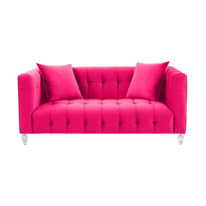 Bea 66" Hot Pink Performance Velvet Loveseat