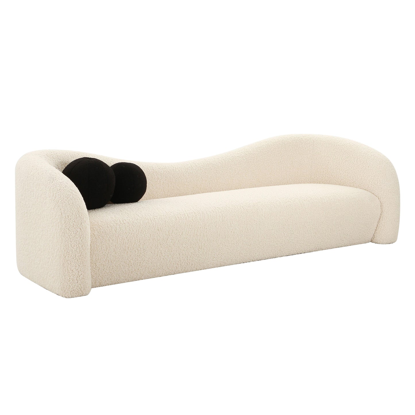 Leonie 102.5" Faux Shearling Sofa - Beige