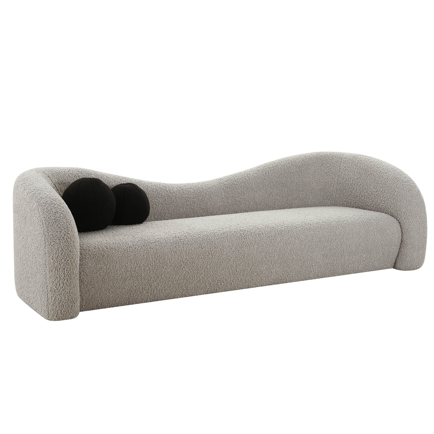 Leonie 102.5" Faux Shearling Sofa - Grey