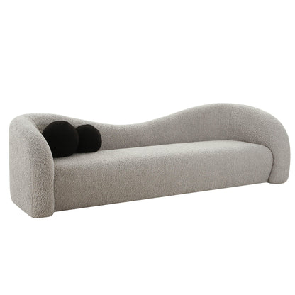 Leonie 102.5" Faux Shearling Sofa - Grey