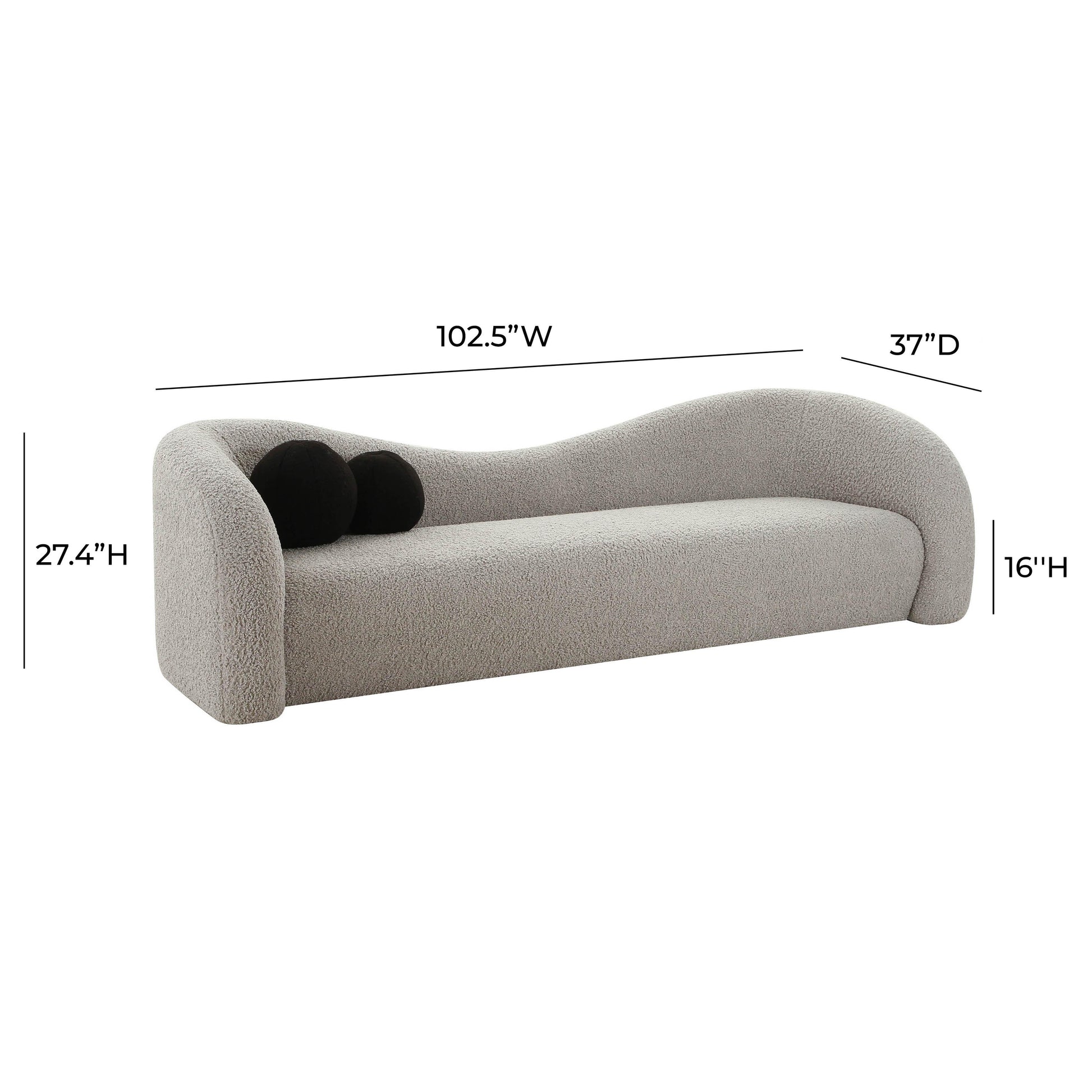 Leonie 102.5" Faux Shearling Sofa
