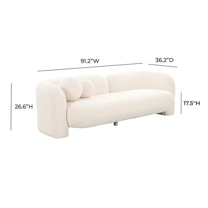 Amelie 91" Faux Fur Sofa