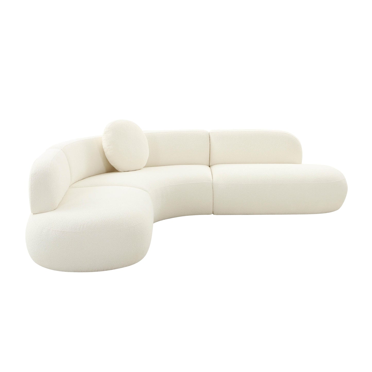 Broohah 3-Piece Performance Fabric L-Shaped Sectional - Cream