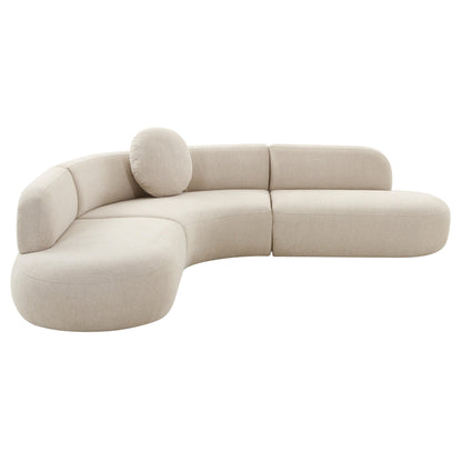Broohah 3-Piece Performance Fabric L-Shaped Sectional - Beige