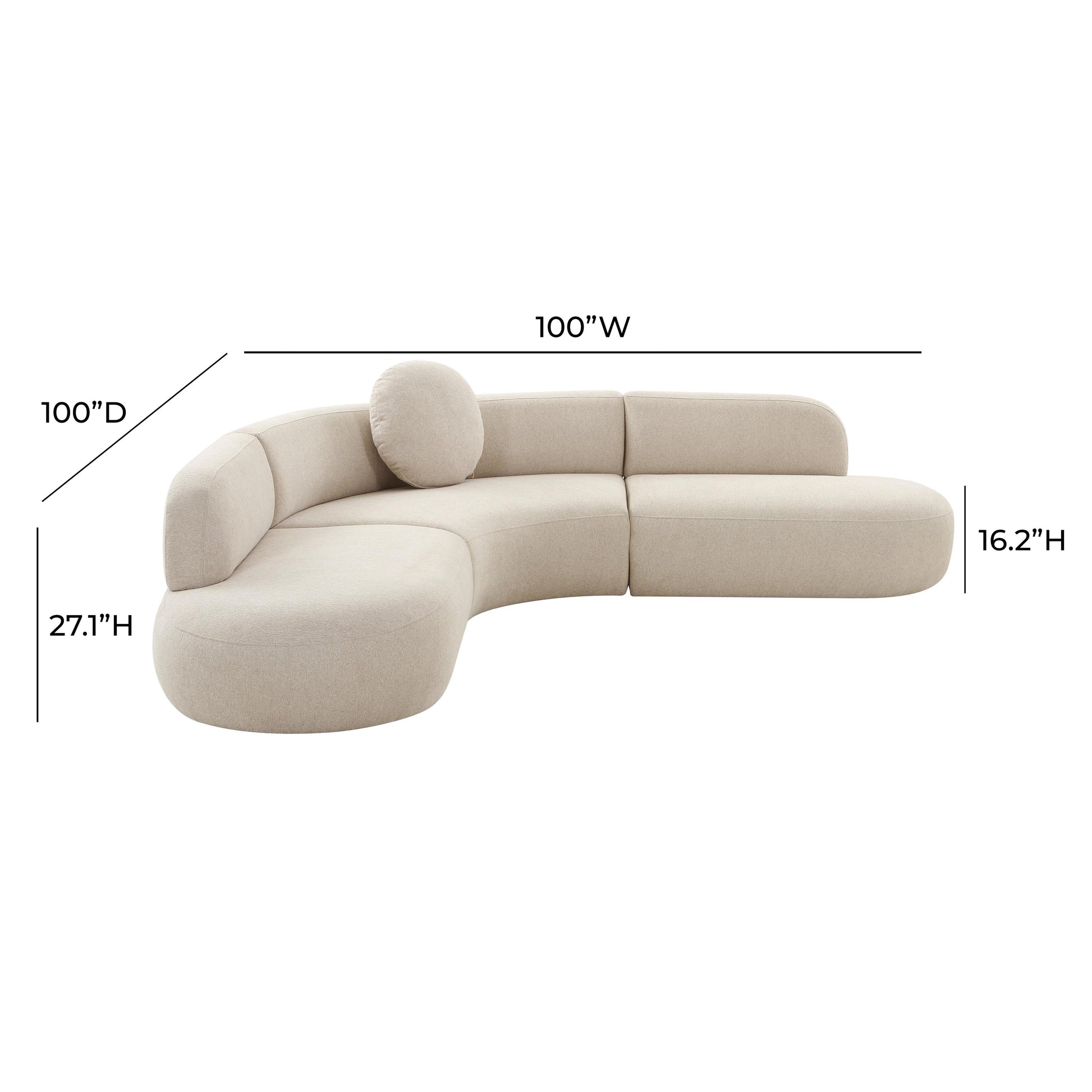 Broohah 3-Piece Performance Fabric L-Shaped Sectional