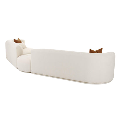 Fickle 3-Piece Cream Performance Boucle Modular Sectional