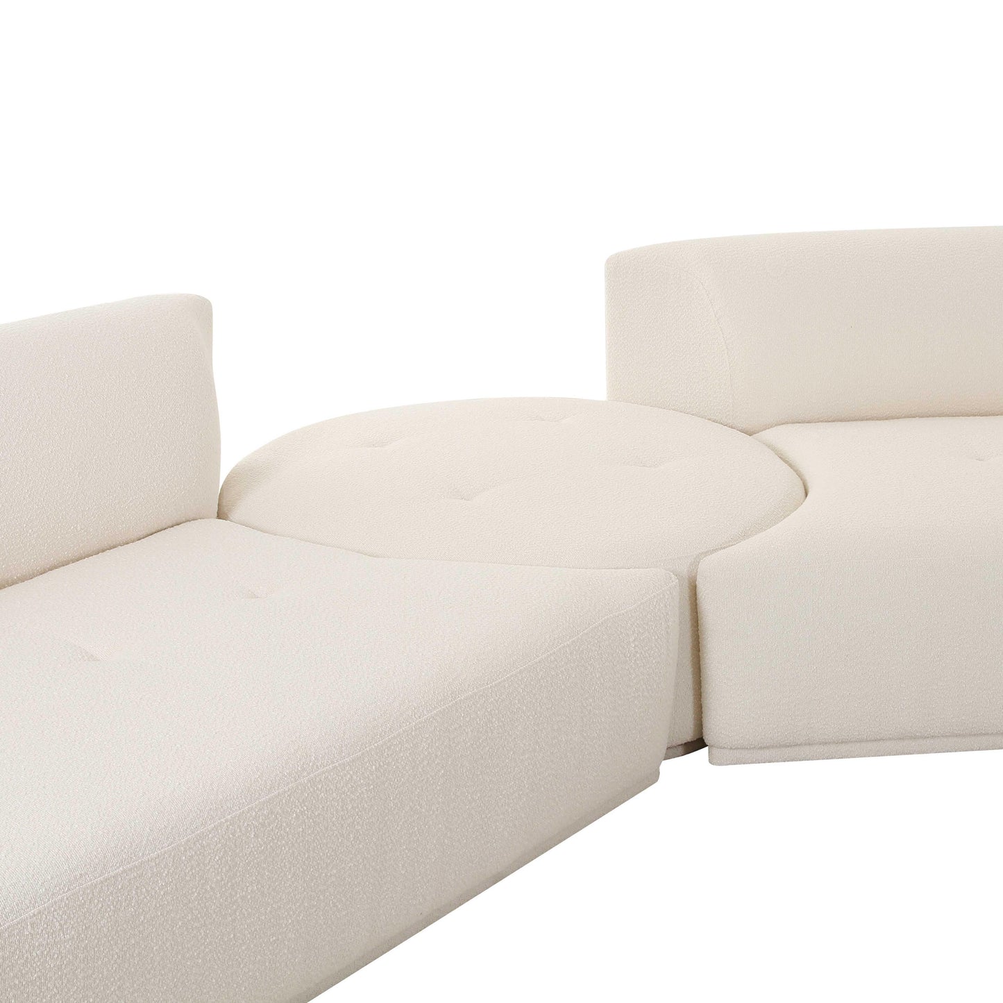 Fickle 3-Piece Cream Performance Boucle Modular Sectional