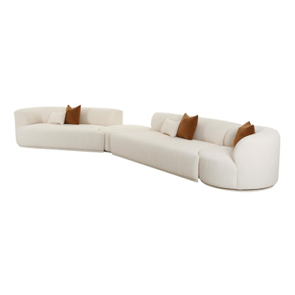 Fickle 4-Piece Cream Performance Boucle Modular Sectional - LAF