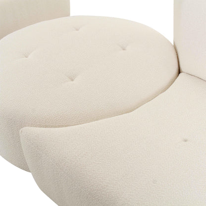 Fickle 4-Piece Cream Performance Boucle Modular Sectional