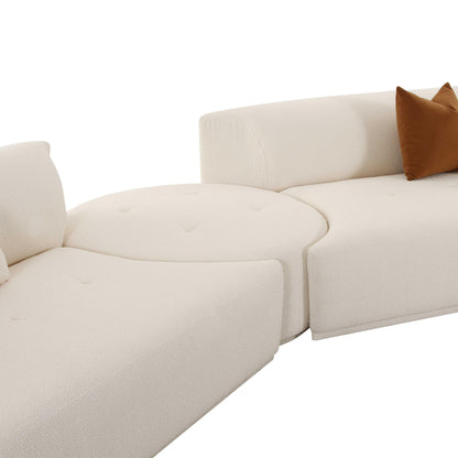 Fickle 4-Piece Cream Performance Boucle Modular Sectional
