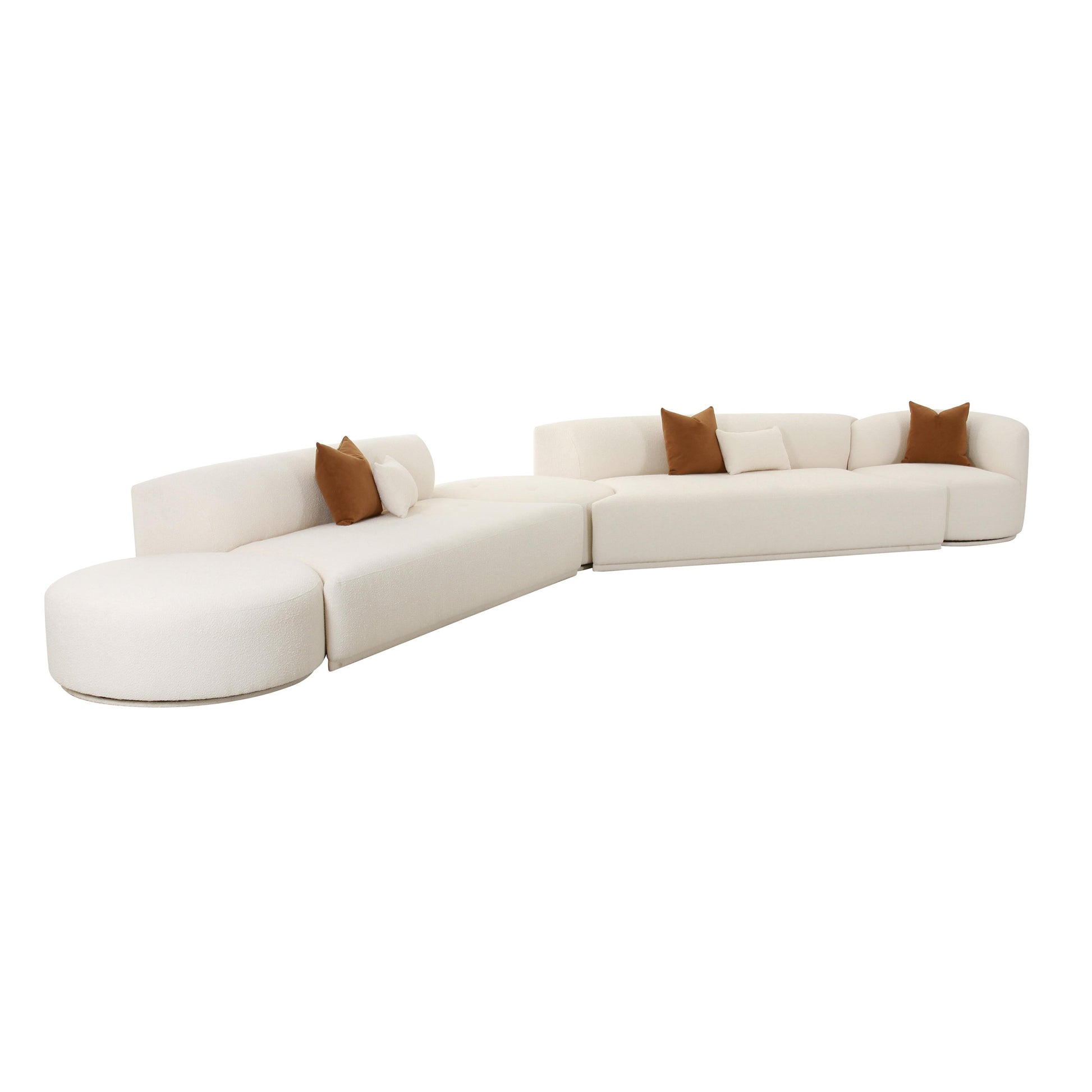 Fickle Cream Performance Boucle 5-Piece Modular Chaise Sectional - Default Variant