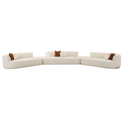 Fickle 5-Piece Cream Performance Boucle Modular Sectional - Default Variant