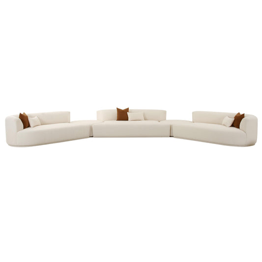 Fickle 5-Piece Cream Performance Boucle Modular Sectional - Default Variant